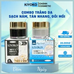 Combo Kem Kiyoko Trắng Da, Sạch Nám, Tàn Nhang, Đồi Mồi, Giữ Ẩm, Se Khít Chân Lông, Chống Nắng 15gam 1