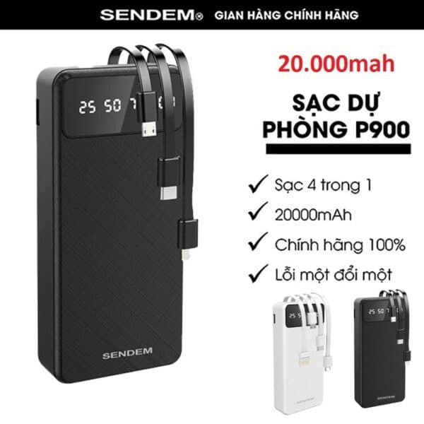 Pin Dự Phòng Sạc SENDEM P900 20.000mah/ P700 10.000mah