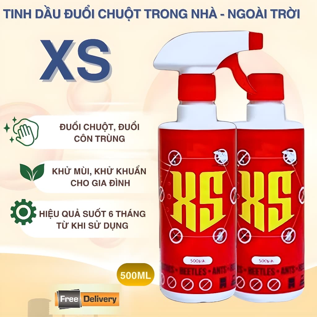 Xịt Đuổi Chuột Thảo Mộc XS 500 ML Thái Lan – An Toàn, Đuổi Chuột Hiệu Quả Không Độc Hại