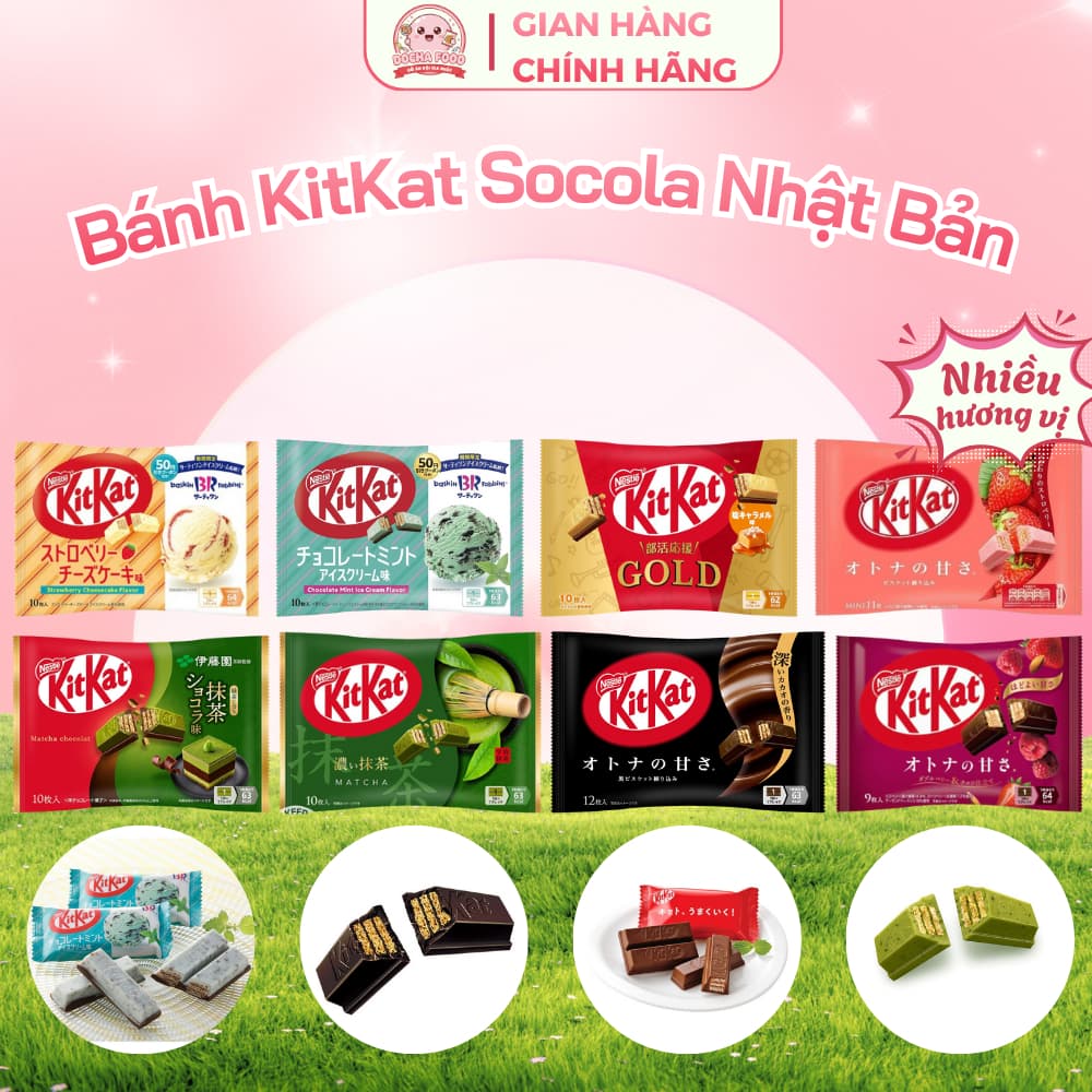 [𝑸𝒖𝒂̀ 𝑻𝒂̣̆𝒏𝒈 8/3] Bánh KITKAT Socola Đủ Vị Thơm Ngon Chính Hãng Nhật Bản