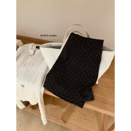 [𝑻𝒉𝒆𝑴𝒂𝒚 x 𝐖𝐆𝐖𝐄] Chân Váy Dạ Chữ A Dáng Ngắn Chấm Bi WG.WE 8130, Chân Váy Mini Nữ Cạp Cao Ôm Dáng 5