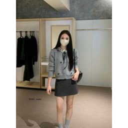[𝑻𝒉𝒆𝑴𝒂𝒚 x 𝐖𝐆𝐖𝐄] Chân Váy Dạ Chữ A Dáng Ngắn Chấm Bi WG.WE 8130, Chân Váy Mini Nữ Cạp Cao Ôm Dáng 8