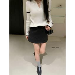 [𝑻𝒉𝒆𝑴𝒂𝒚 x 𝐖𝐆𝐖𝐄] Chân Váy Dạ Chữ A Dáng Ngắn Chấm Bi WG.WE 8130, Chân Váy Mini Nữ Cạp Cao Ôm Dáng 7