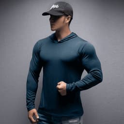 Áo Giữ Nhiệt Nam Dài Tay Có Mũ, Chất Thun Lạnh Thái Mặc 4 Mùa, Tập Gym, Chạy Bộ, Bickleball, Áo Chống Nắng, Lao Động... 5