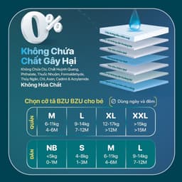 Tã Bỉm BZU BZU Velvet Breeze 1 bịch cho bé Siêu Mỏng Thoáng Khí Dịu Nhẹ Cho Da Nhạy Cảm 4