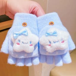 Găng tay nửa ngón cho bé 3-15 tuổi giữ ấm và chống lạnh cho bé gái Găng tay hoạt hình dễ thương 9