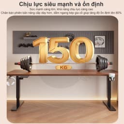 Bàn làm việc chỉnh chiều cao Đa Năng Cho Văn Phòng Học Tập Và Gaming 2 trong 1 Gỗ Nâng Hạ Điện 4