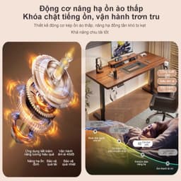 Bàn làm việc chỉnh chiều cao Đa Năng Cho Văn Phòng Học Tập Và Gaming 2 trong 1 Gỗ Nâng Hạ Điện 6