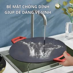 Chảo Đá Nướng Điện Men Nhật Bản Chống Dính Siêu Bền 5 Lớp Vân Chống Dính Nướng Thịt BBQ 36cm 4