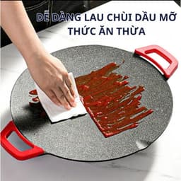 Chảo Đá Nướng Điện Men Nhật Bản Chống Dính Siêu Bền 5 Lớp Vân Chống Dính Nướng Thịt BBQ 36cm 5
