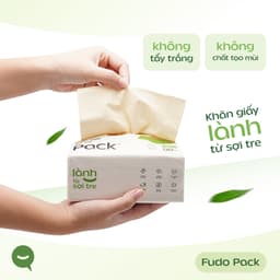 [COMBO 4 TÚI] Khăn giấy Fudo 3 lớp 100% sợi tre tự nhiên không tẩy trắng - 2 Túi để bàn x 2 Túi treo 6