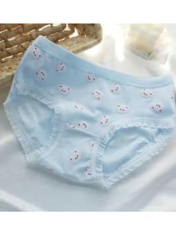Sét 5 Quần Lót Nữ Cotton Mềm mặc ôm thoáng khí thoải mái co giãn không rặm ngứa họa tiết xanh mặt cười 8
