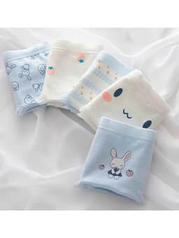 Sét 5 Quần Lót Nữ Cotton Mềm mặc ôm thoáng khí thoải mái co giãn không rặm ngứa họa tiết xanh mặt cười 10