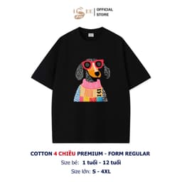 [DEAL MỞ BÁN] Áo thun gia đình Unisex ISEE VN form rộng CHÓ NGỘ NGHĨNH, cotton 4 chiều Premium thoáng mát 2