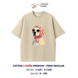 [DEAL MỞ BÁN] Áo thun gia đình Unisex ISEE VN form rộng CHÓ NGỘ NGHĨNH, cotton 4 chiều Premium thoáng mát 5