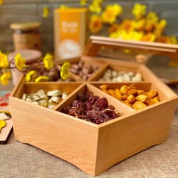 Khay gỗ đựng mứt, bánh kẹo ALOG, trang trí bàn trà, quà tặng Tết 4