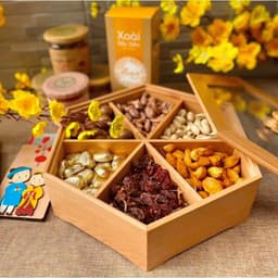 Khay gỗ đựng mứt, bánh kẹo ALOG, trang trí bàn trà, quà tặng Tết 7