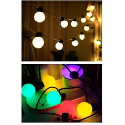 Dây đèn trang trí bóng trứng phi 5cm 20 bóng đèn nhiều màu dài 5m chiếu sáng thích hợp decor cả trong nhà và ngoài trời 3