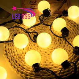 Dây đèn trang trí bóng trứng phi 5cm 20 bóng đèn nhiều màu dài 5m chiếu sáng thích hợp decor cả trong nhà và ngoài trời 1