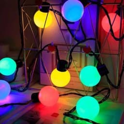 Dây đèn trang trí bóng trứng phi 5cm 20 bóng đèn nhiều màu dài 5m chiếu sáng thích hợp decor cả trong nhà và ngoài trời 6