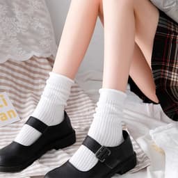 Sét 10 đôi tất nữ cổ cao trắng, (TRM) Vải cotton co giãn, họa tiết dễ thương thời trang  - Z.StoreVN 6