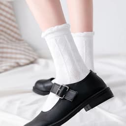 Sét 10 đôi tất nữ cổ cao trắng, (TRM) Vải cotton co giãn, họa tiết dễ thương thời trang  - Z.StoreVN 8
