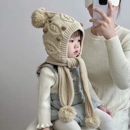 Mũ len cho bé- Mũ len trùm đầu Tai Thỏ đáng yêu chất len mềm mịn cho bé trai bé gái từ 2-12 tuổi MLTT 7
