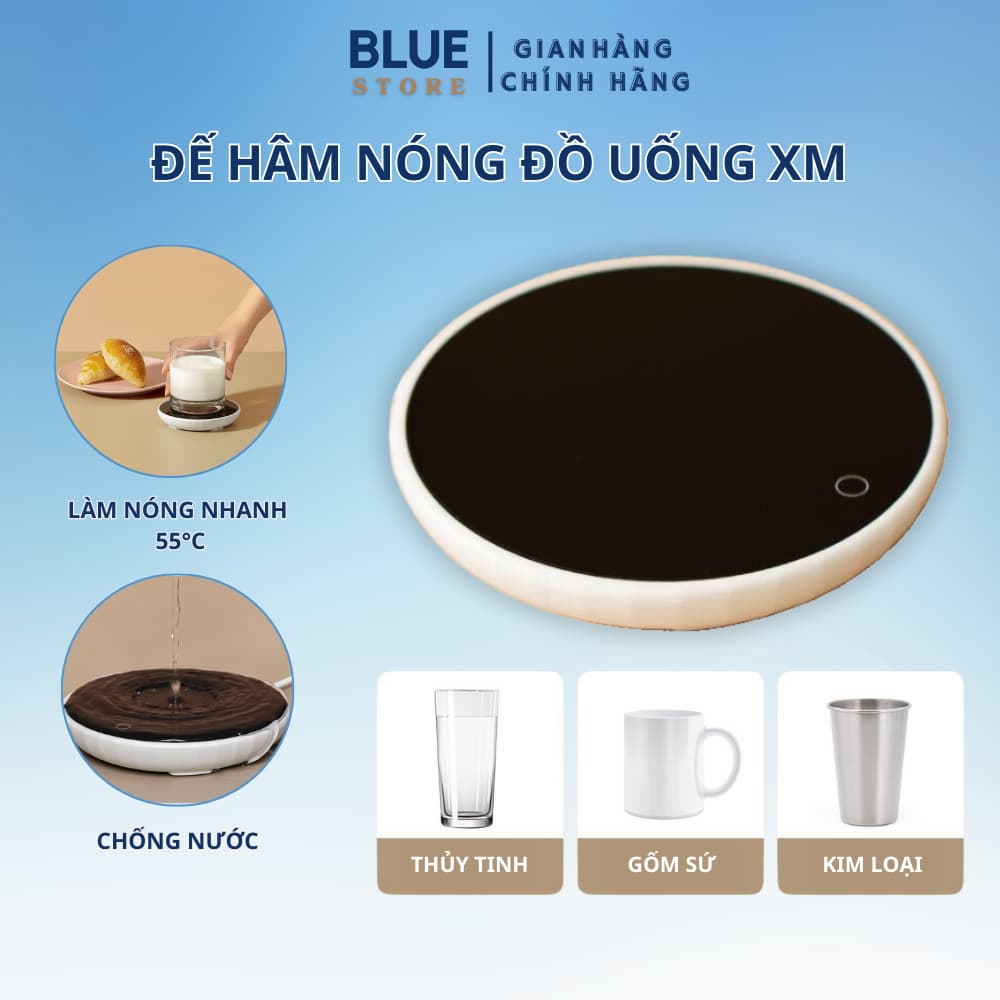 Đế Hâm Nóng XM OirM Thông Minh,Giữ Nhiệt Độ 55ºC Làm Nóng Nhanh Chóng Sữa, Cà Phê,Nước,An Toàn,Phù Hợp Mọi Chất Liệu