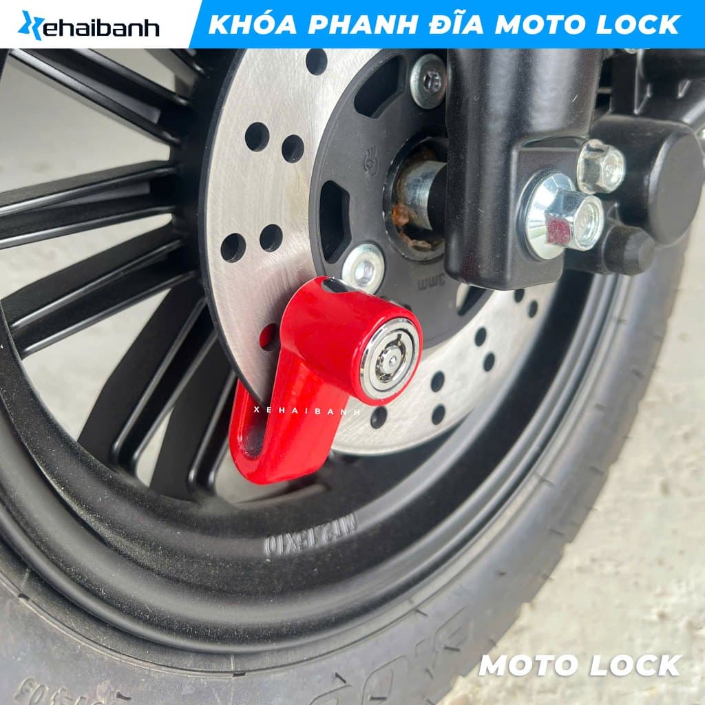 Khóa phanh đĩa (thắng đĩa) xe điện, xe máy chống trộm MOTO LOCK, an toàn cho xe của bạn