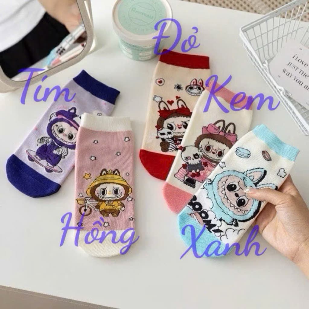 sét 5-10 đôi tất LABUBU cổ ngắn hot trend trẻ em 1-12 tuổi