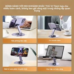 Giá đỡ điện thoại di động bằng kim loại giá đỡ điện thoại di động gấp xoay 360 độ 4