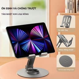 Giá đỡ điện thoại di động bằng kim loại giá đỡ điện thoại di động gấp xoay 360 độ 5