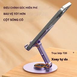 Giá đỡ điện thoại di động bằng kim loại giá đỡ điện thoại di động gấp xoay 360 độ 3