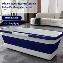 Xô Đựng Nước Gấp Gọn, Xô Nước Cây Lau Nhà Tự Vắt, Xô Nước Gấp Gọn Đa Năng Có 4 Bánh Xe Tiện Lợi 4
