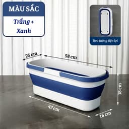 Xô Đựng Nước Gấp Gọn, Xô Nước Cây Lau Nhà Tự Vắt, Xô Nước Gấp Gọn Đa Năng Có 4 Bánh Xe Tiện Lợi 1