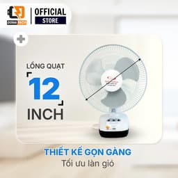 Quạt Sạc Tích Điện để bàn AC&DC 12 inch Honjianda FL301/312 1-2 pin - có đèn LED & USB 8