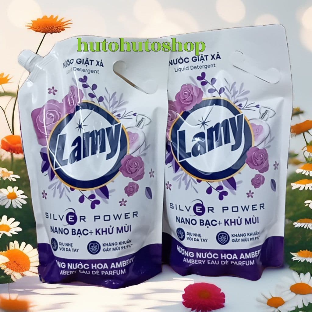 Nước Giặt Xả Lamy Combo 2 Túi Kết Hợp Nano Bạc Và Khử Mùi Có Mùi Hương Thơm Nhẹ Nhàng