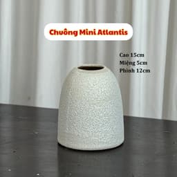 Chuông gốm mini cắm hoa siêu đẹp, siêu sang màu men ganh trắng vân khía H15 | ThaoNghiCeramics 9