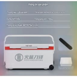 Thùng Câu Săn Hàng Vương Bản Có Tựa Bánh Xe Tay Kéo [ Dung tích 45 lít ] 3
