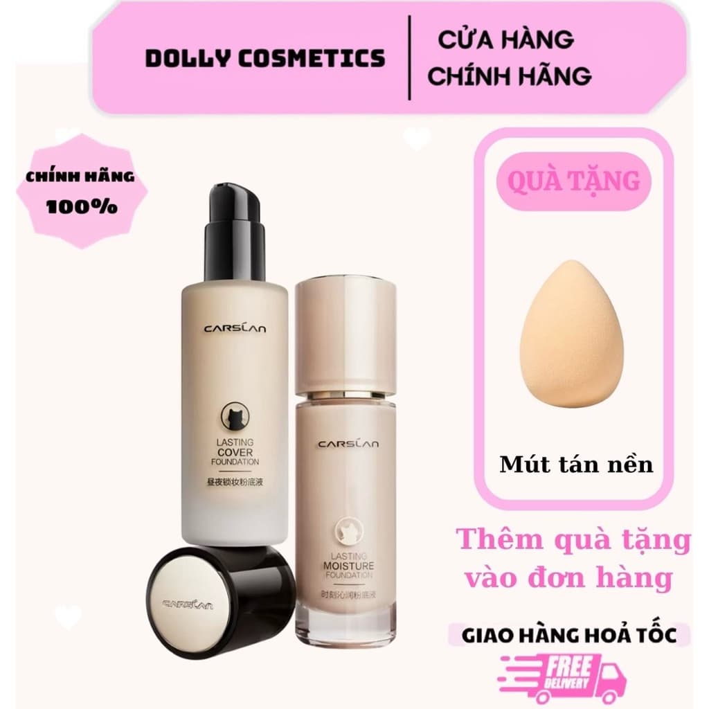Kem Nền Carslan Dạng Lỏng Kiểm Soát Dầu Lâu Trôi Chống Thấm Nước Suốt 24h Dưỡng Ẩm, Không Bí Da 30g