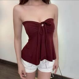 Áo Cup Dây Rút Dáng Xòe, Mặc Nhiều Kiểu, Chất thun borip Trung Cotton Xịn Co Giãn 4 Chiều 2