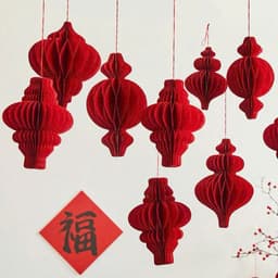 Sét 10 Lồng đèn treo trang trí tết noel bình hoa cây cảnh đỏ đô loại mới 3D hottrend tết 2026 mix đủ mẫu treo NHA TH 6