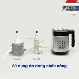 Máy Xay Thịt Làm Ruốc Cối Inox 3L Bennix BN-88MG, Máy Xay Rau Củ Thịt Cá Đa Năng Công Suất 400W 8
