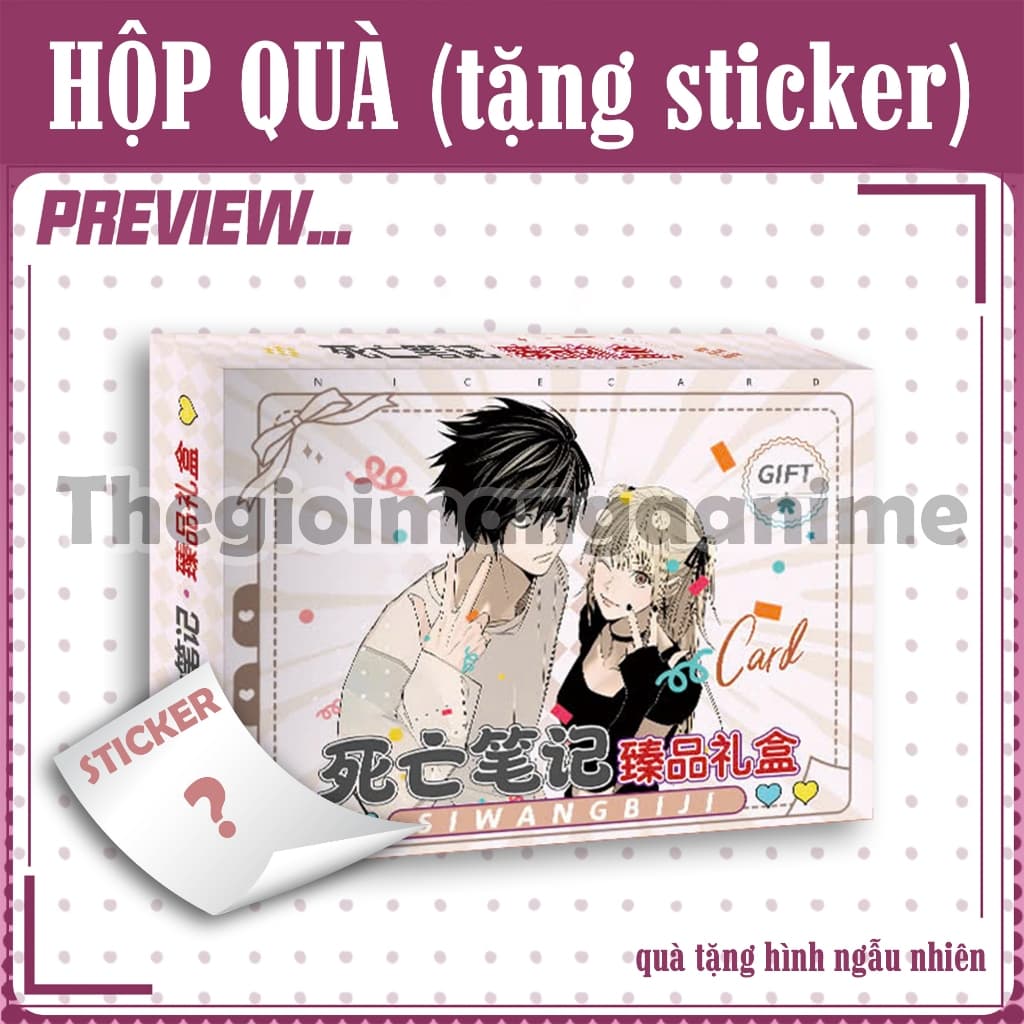 (tặng sticker) Hộp quà A5 DEATH NOTE in hình girl love quà tặng xinh xắn