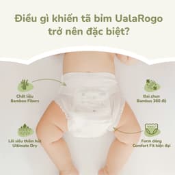 [GIÁ CỰC TỐT - CHÍNH HÃNG] Tã/bỉm UalaRogo sợi tre mềm mại, chống tràn, thấm hút đủ size cho bé 3