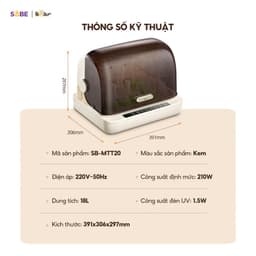 Máy Tiệt Trùng Bear SB-MTT20, Dung Tích 18Lit - Tia UV Tự Động Sấy Khô Ti Giả Bình Sữa, An Toàn Chịu Nhiệt Cao 6