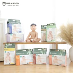 [GIÁ CỰC TỐT - CHÍNH HÃNG] Tã/bỉm UalaRogo sợi tre mềm mại, chống tràn, thấm hút đủ size cho bé 4