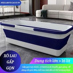 Xô Đựng Nước Gấp Gọn, Xô Nước Cây Lau Nhà Tự Vắt, Xô Nước Gấp Gọn Đa Năng Có 4 Bánh Xe Tiện Lợi 2