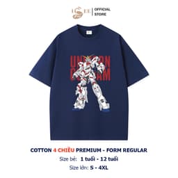 Áo thun cho bé trai ISEE VN in hình GUNDAM cotton 4 chiều Premium, form Regular vải dày dặn, thấm hút mồ hôi 2