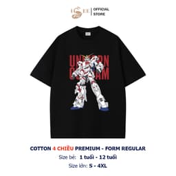 Áo thun cho bé trai ISEE VN in hình GUNDAM cotton 4 chiều Premium, form Regular vải dày dặn, thấm hút mồ hôi 5
